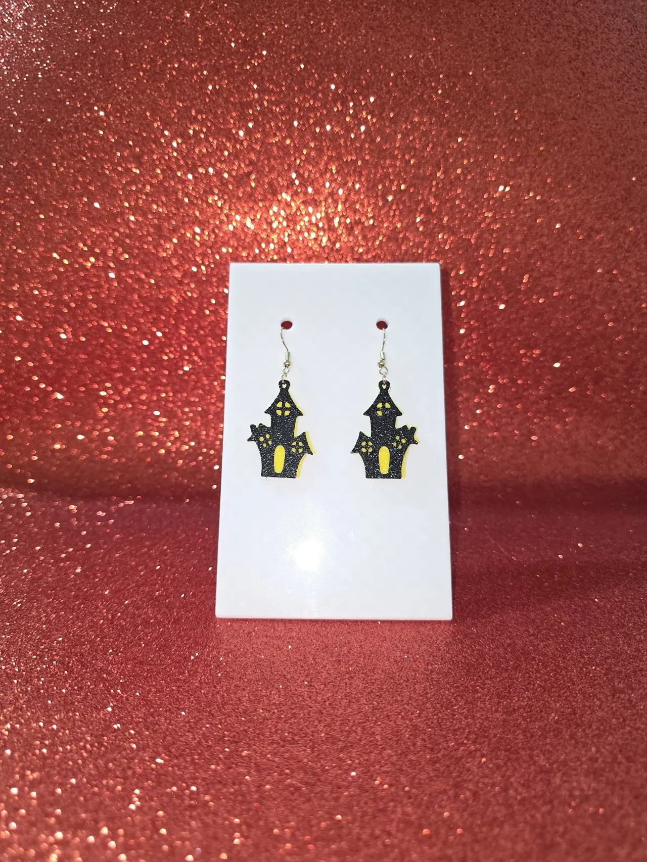 Haunted House earrings view 2