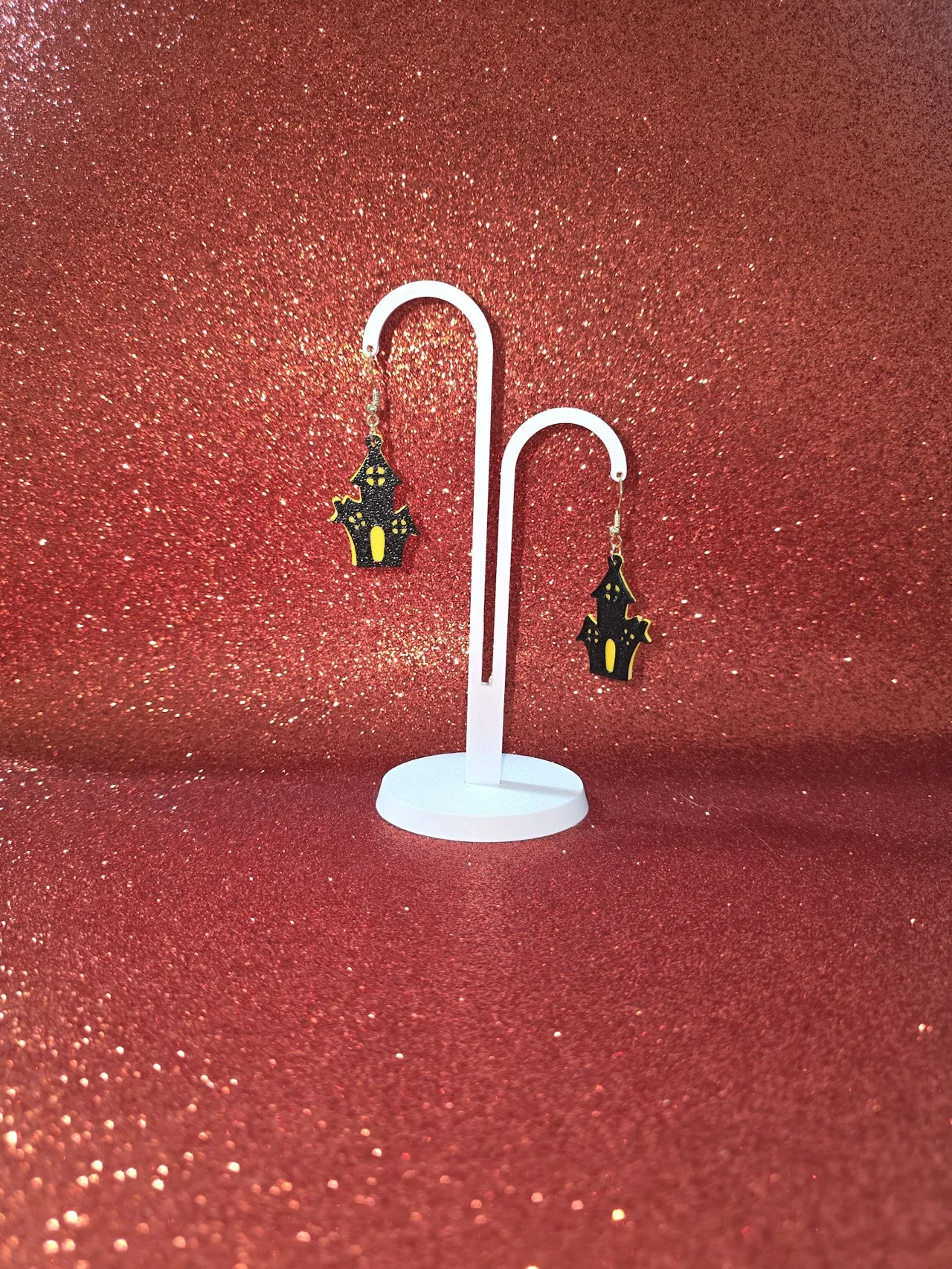 Haunted House earrings view 3