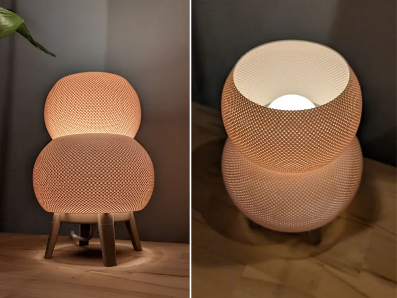 Doppelring Lampe mit Korbstruktur