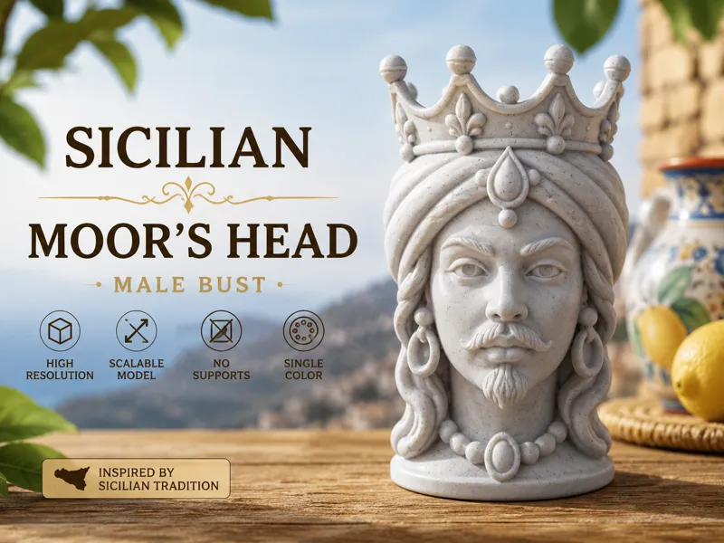 Sicilian Moor's Head - Male Bust 