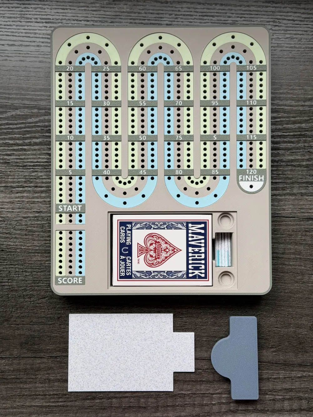 Cribbage Board With Card & Peg Storage - Free 3D Print Model - MakerWorld