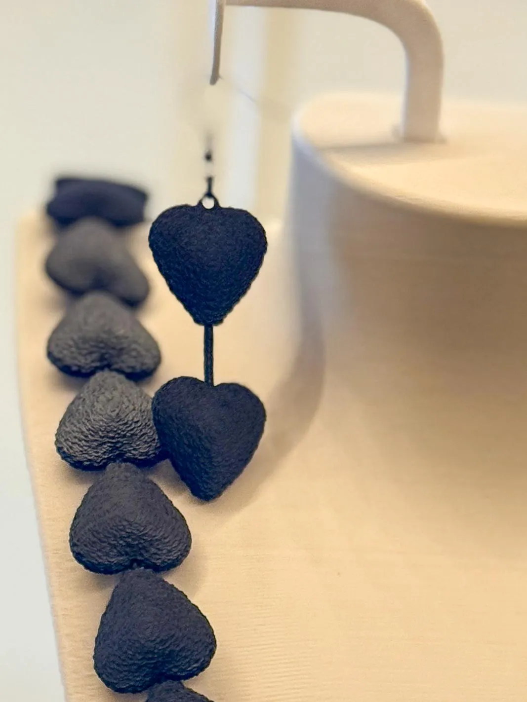 3D Hearts Necklace and earrings – Heart Collection view 2