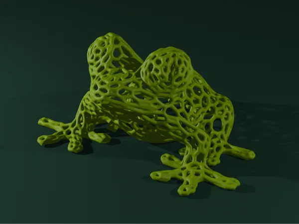 Grenouille motif voronoï