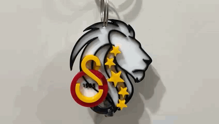 Galatasaray Lion Keychain | GS 5 Star Keyring