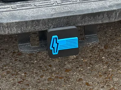 Ford Lightning Hitch Cover Solid flag
