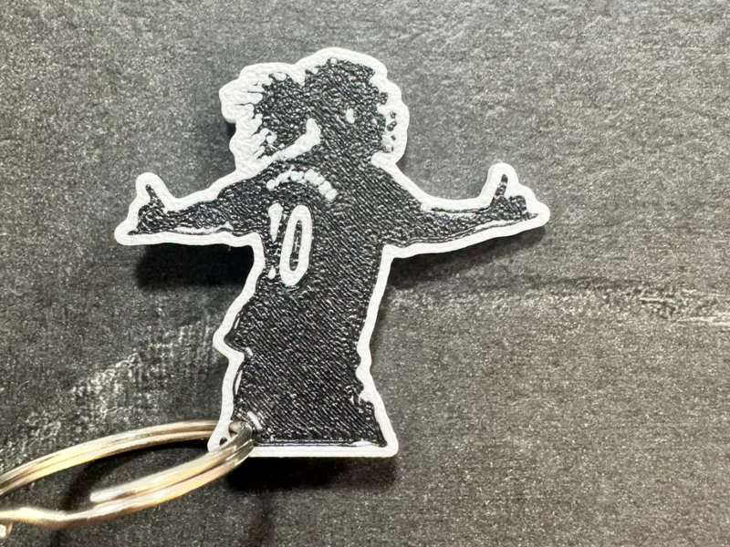 All the stars of the football in a keychain