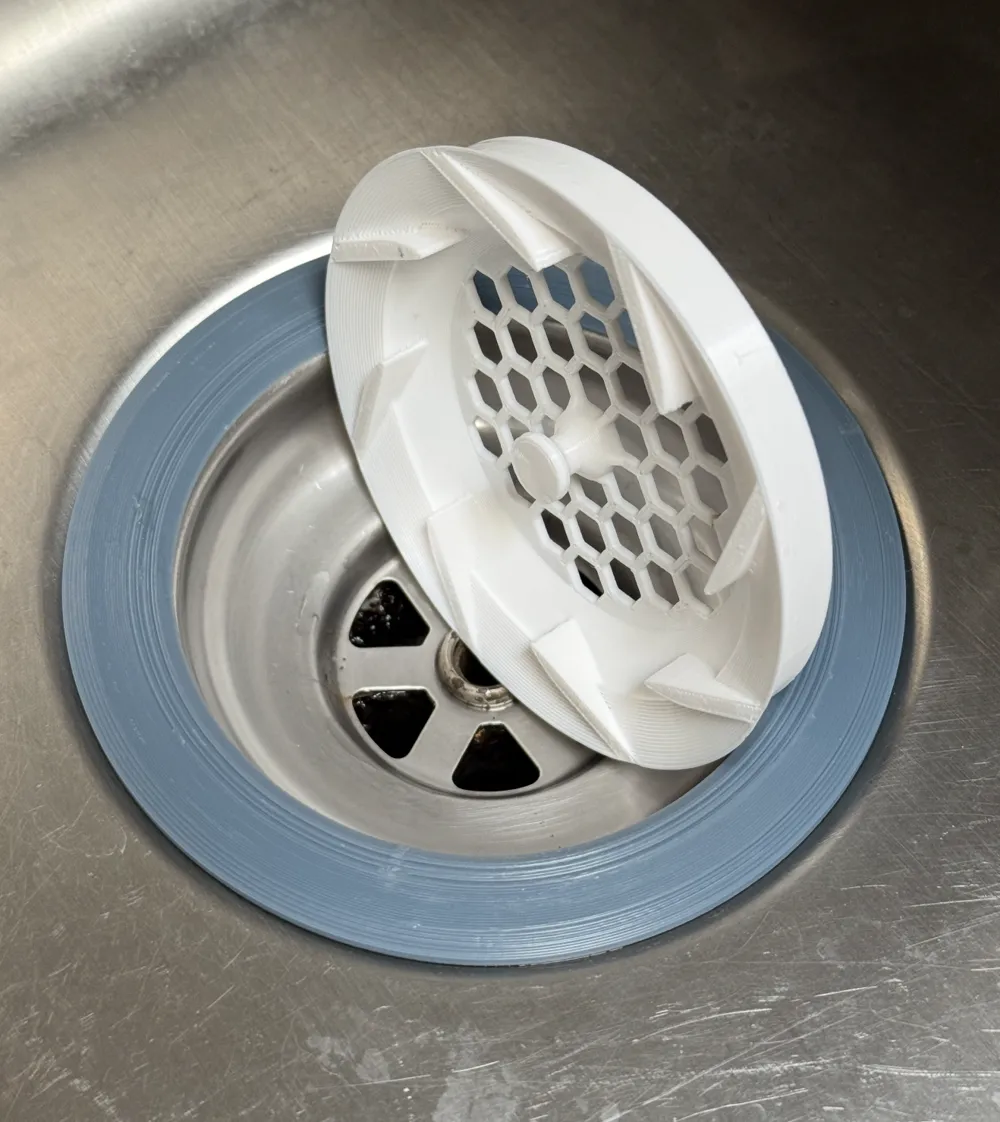 Drain File Customizable Round swirl sink drain w/ catcher V3 - Free 3D Print Model ...
