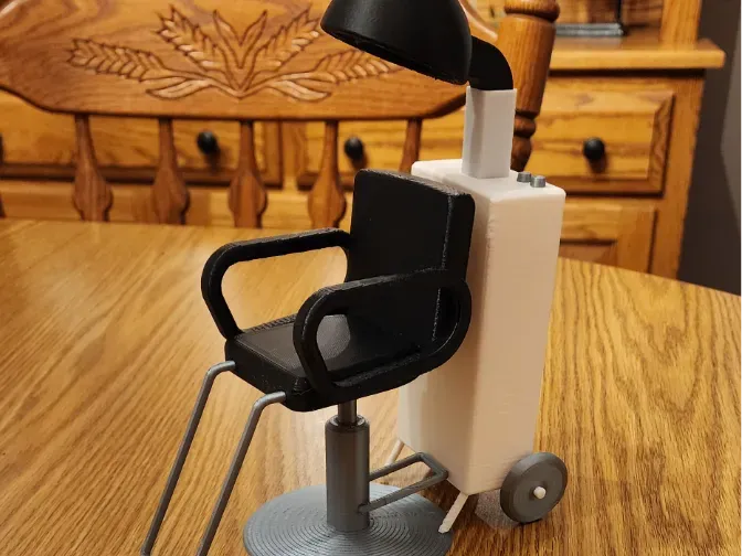 Doll salon chair & hair dryer