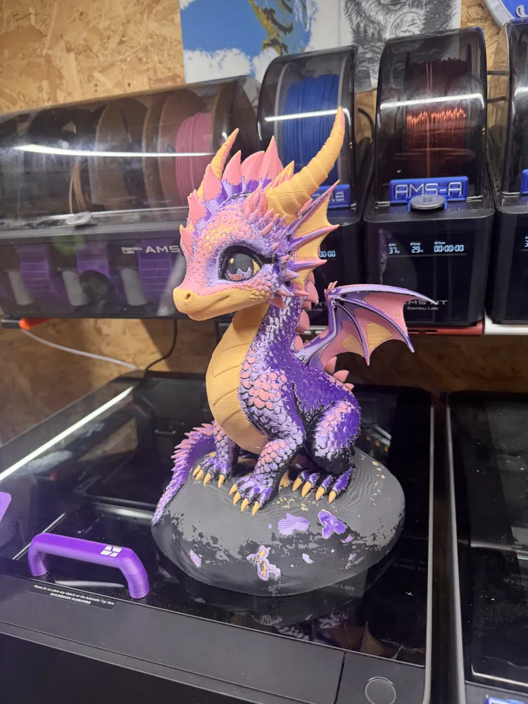 amethyst ember dragon - Free 3D Print Model - MakerWorld
