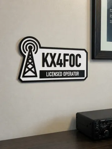 Letrero o emblema decorativo: Customizable Ham Radio Callsign Sign — vista de referencia 5