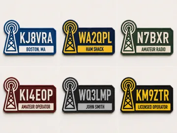 Letrero o emblema decorativo: Customizable Ham Radio Callsign Sign — vista de referencia 4