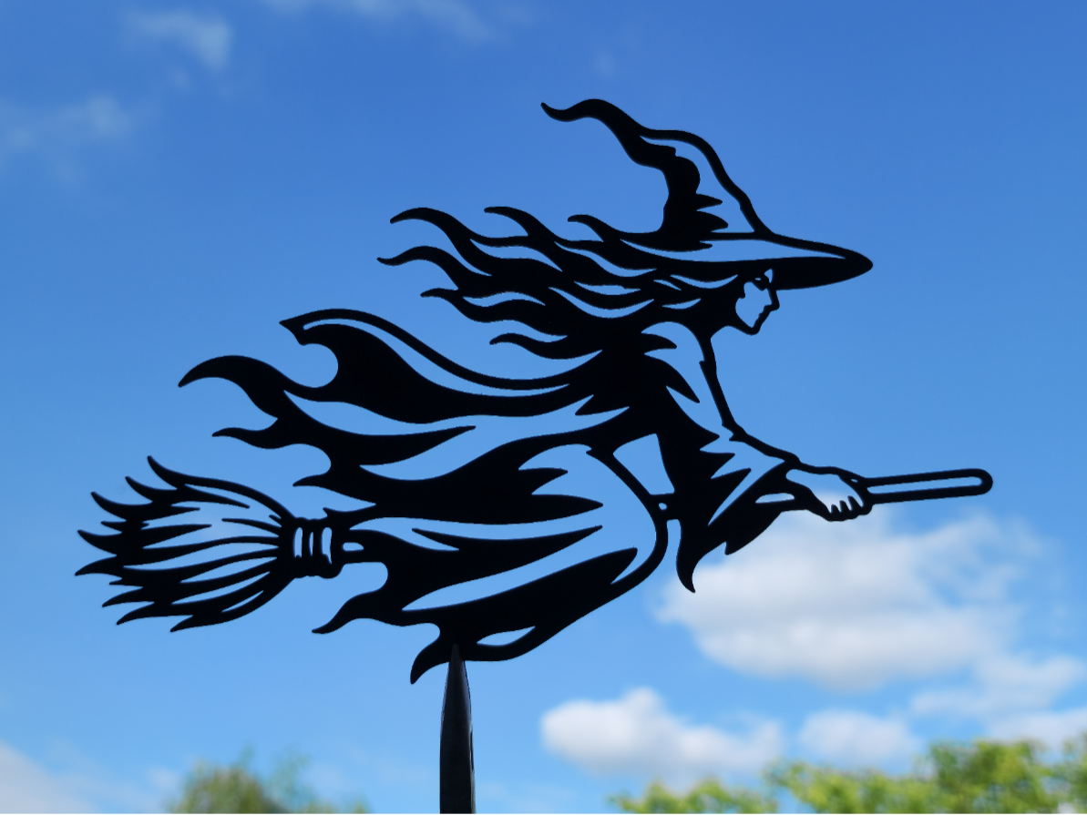 Flying Witch 2D Wall Art Halloween Fantasy Decor