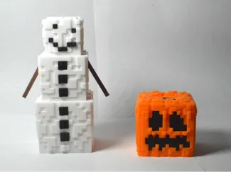 Minecraft Snow Golem with Detachable Pumpkin
