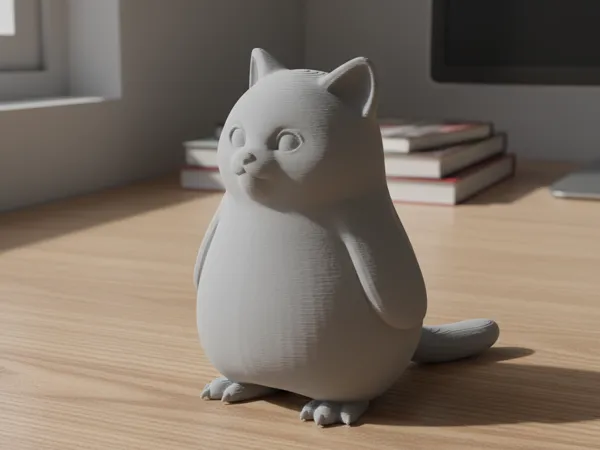 Figurine hybride chat-pingouin