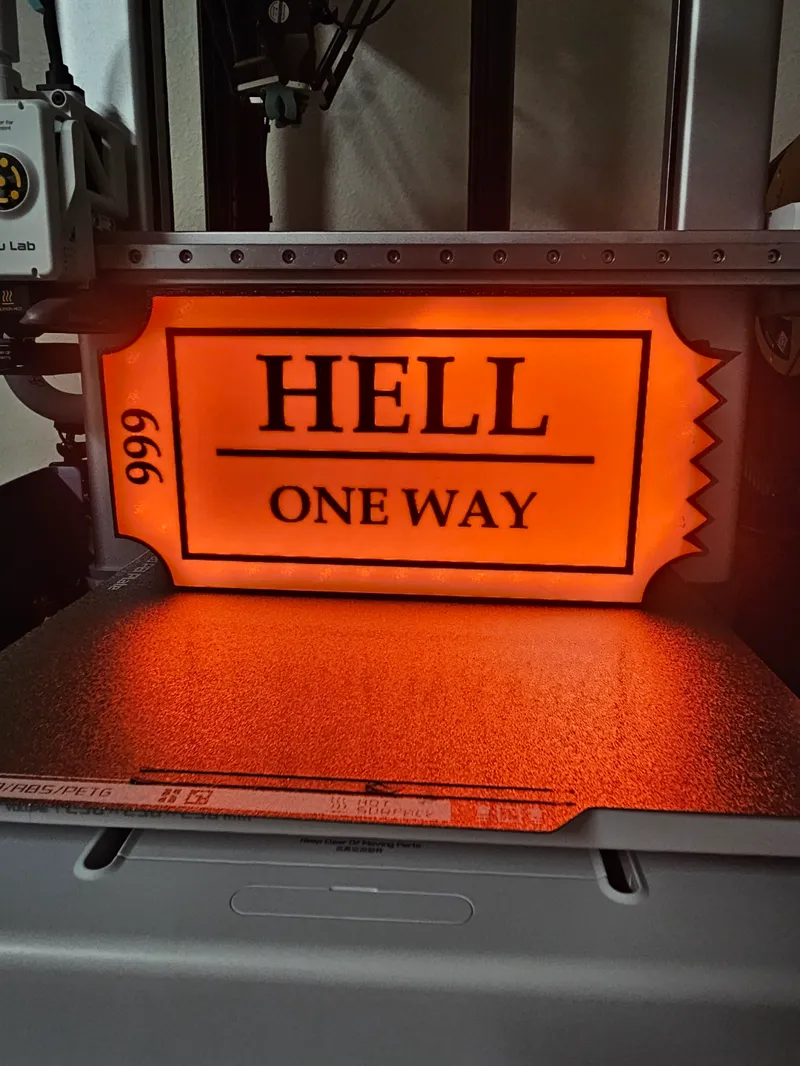TICKET TO HELL LIGHT BOX