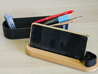 pencil case with smartphone holder