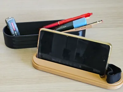 pencil case with smartphone holder