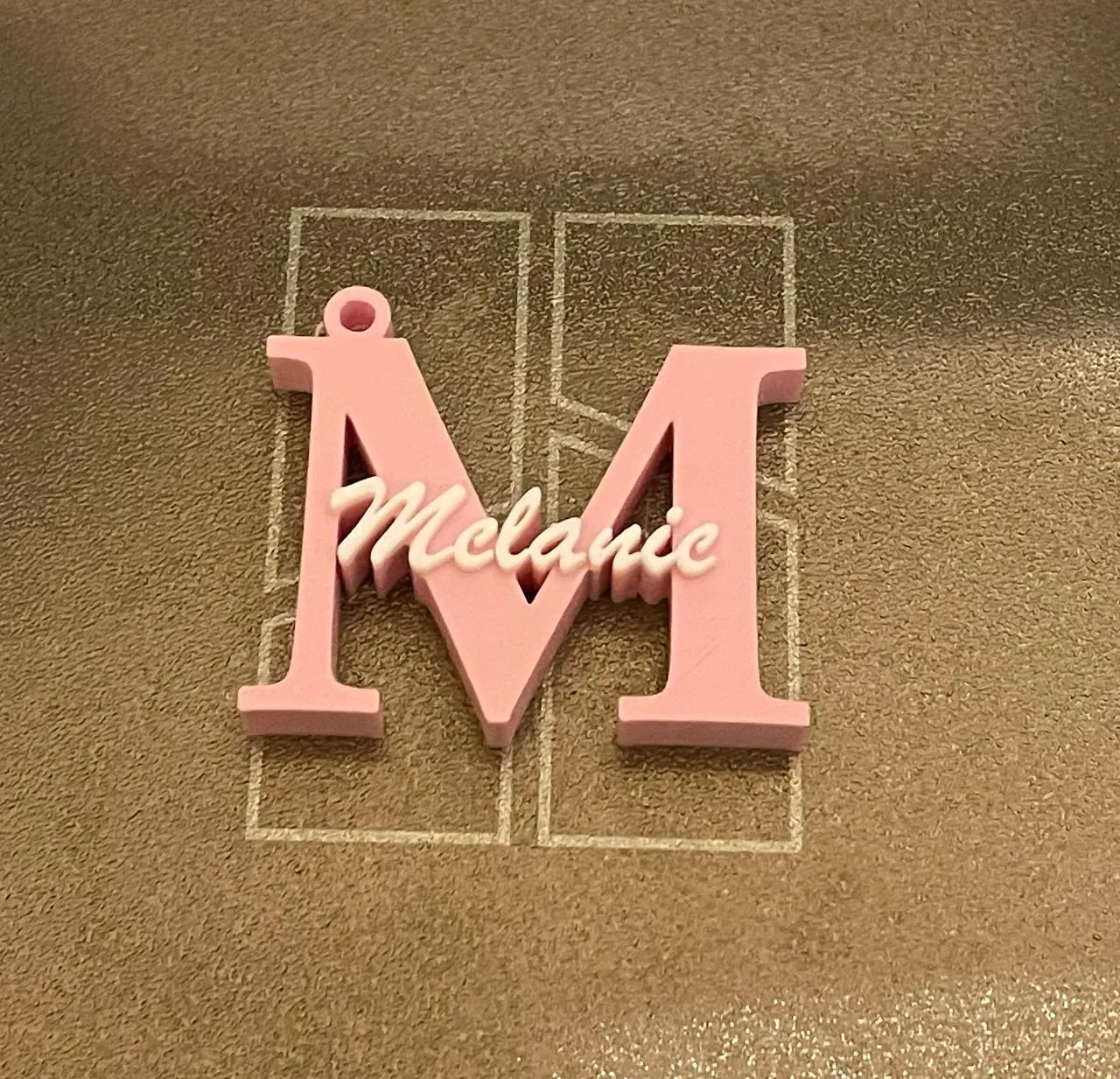 Customizable name and letter keychain view 4