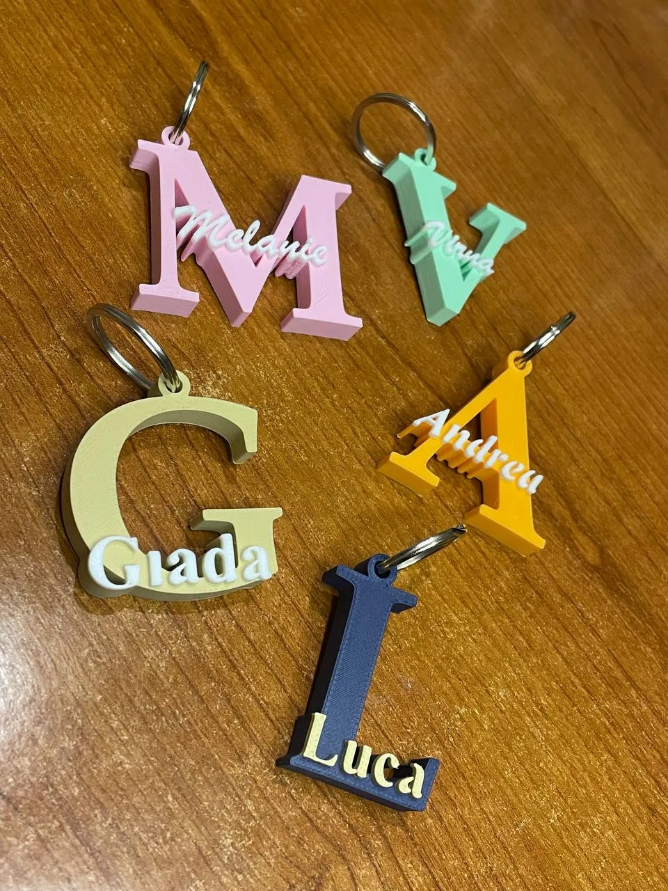 Customizable name and letter keychain view 2