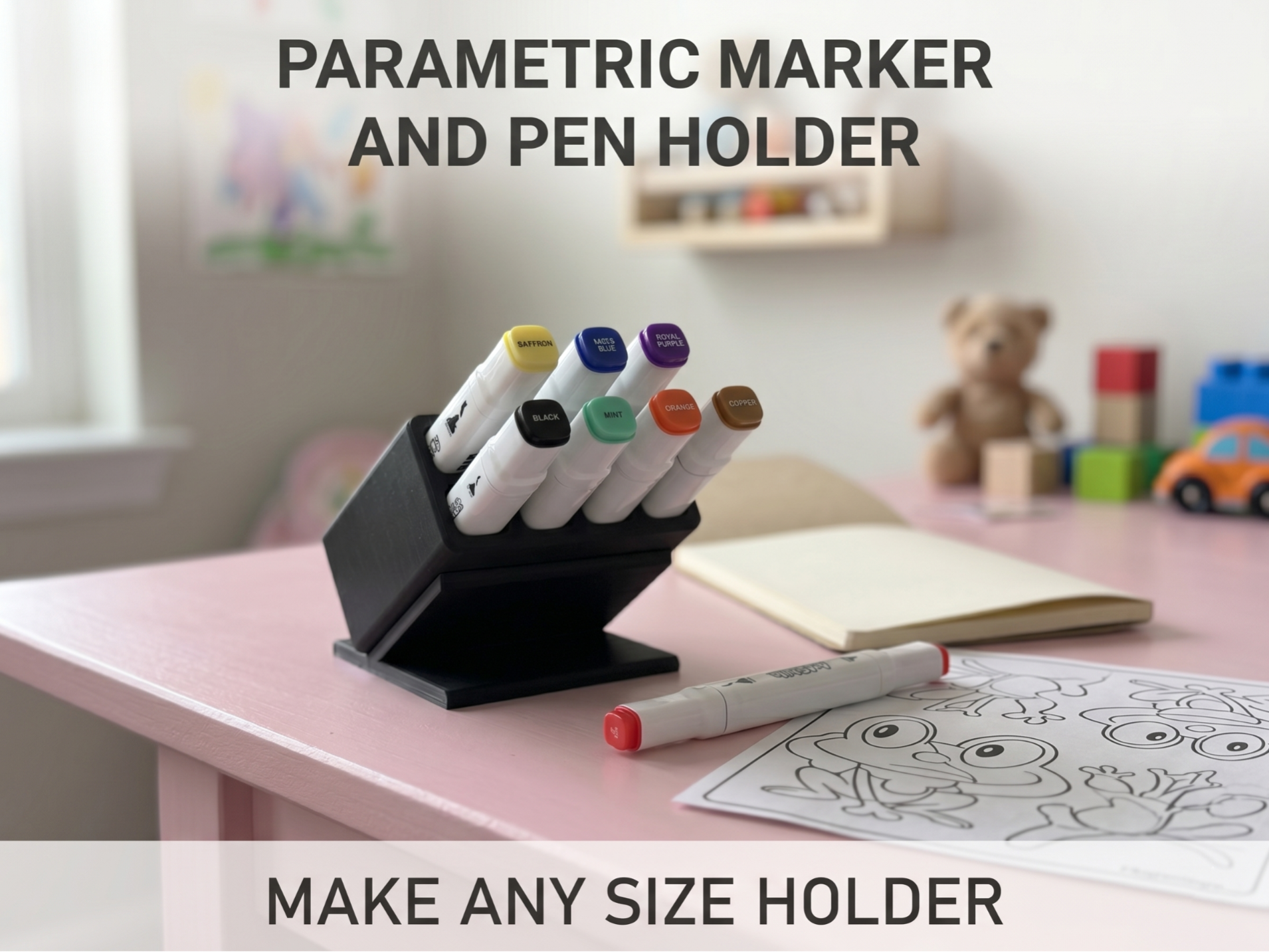 Parametric Pen & Marker Holder - Customizable