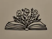 Livre et fleurs - décoration murale — photo 2