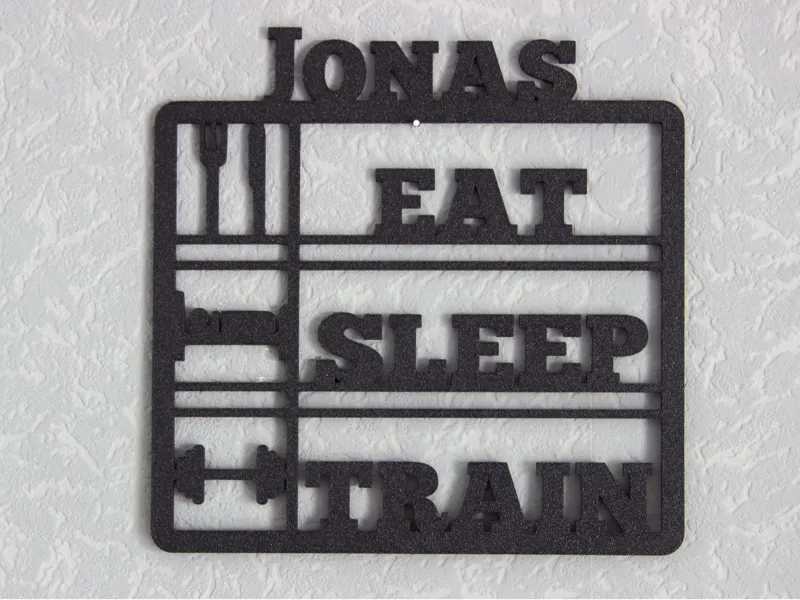 Eat Sleep Train mit personalisierbaren Namen