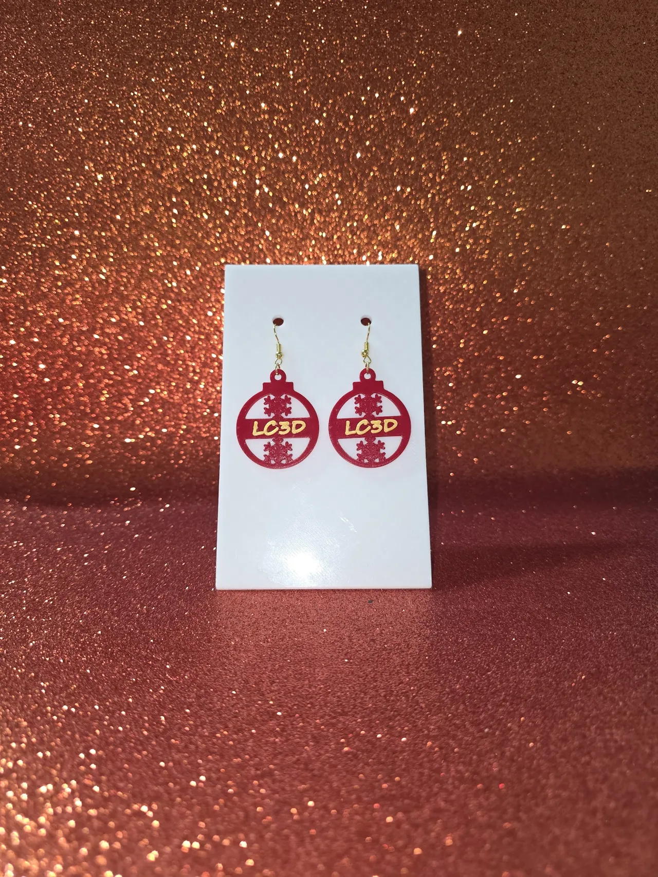 Customizable Christmas ball earrings view 2