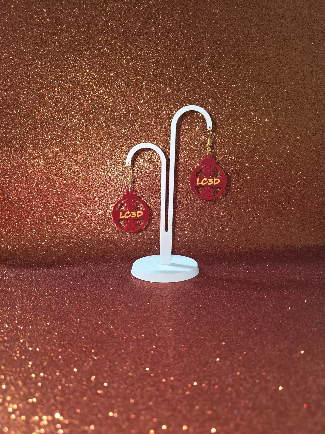 Customizable Christmas ball earrings view 3