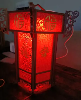 新年祈福灯笼字体蒙版多色一体打印版