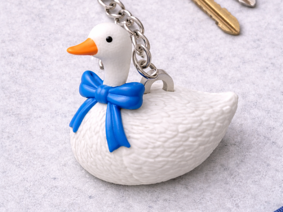 Vintage Goose Keychain and Bead