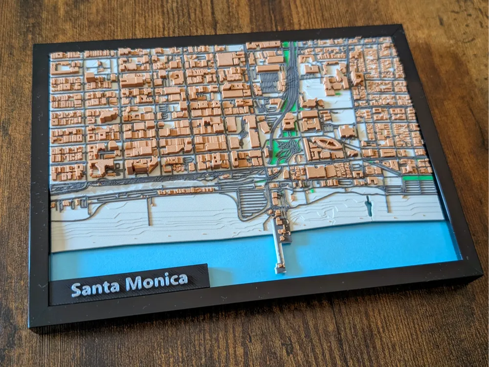 Figura decorativa: Santa Monica California 3D Miniature. Referencia del modelo original.