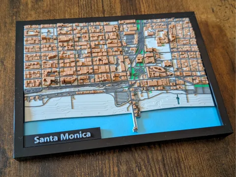 Figura decorativa: Santa Monica California 3D Miniature — referencia de MakerWorld