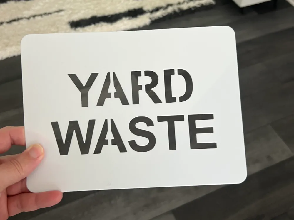 Yard Waste Spray Paint or Marker Stencil