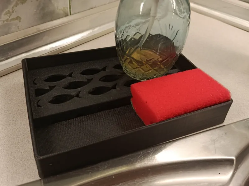 Bottle & Sponge Drainer with Fish Motif 