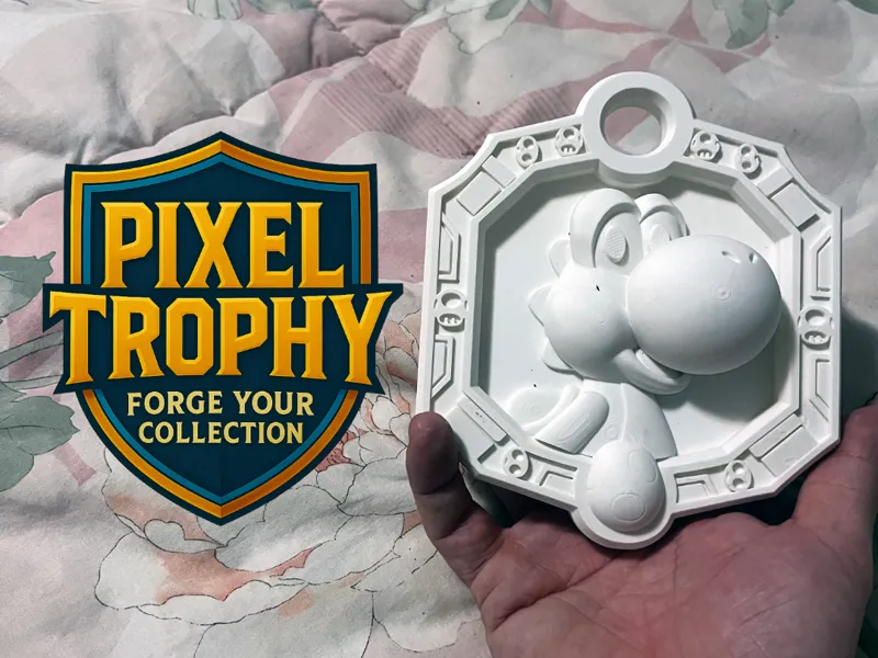 Pixel Trophy – Yoshi (Super Mario)