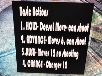 One Page Rules Basic Actions Reminder Tablet