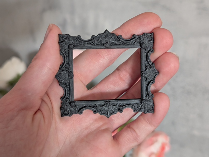 Miniature Ornate Gothic Picture Frame Antique Styl - 1
