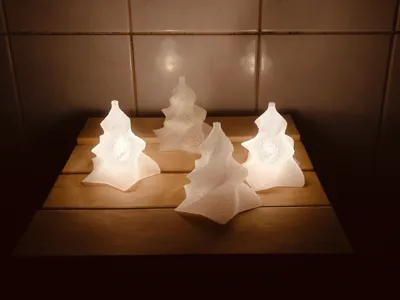 Frosted Christmas Tree, tealight compatible