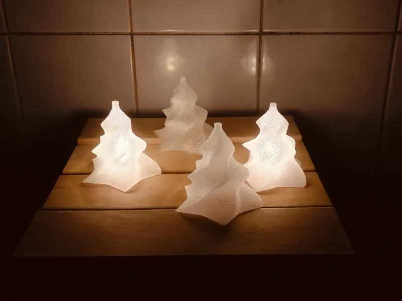 Frosted Christmas Tree, tealight compatible