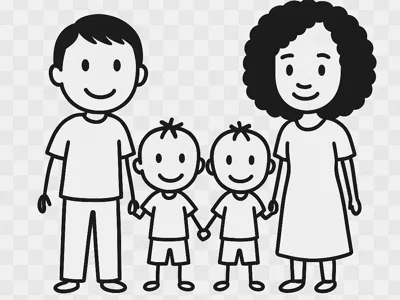 Illustrated Family Keychain – Round Model