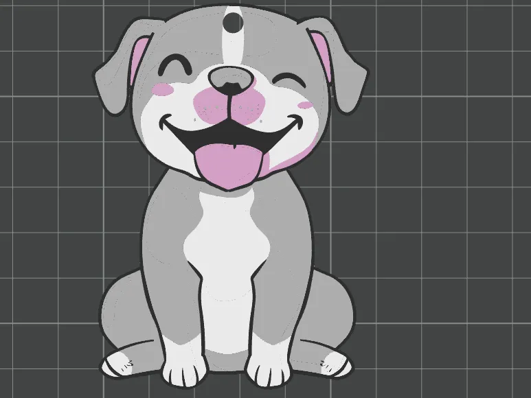 Happy puppy keychain