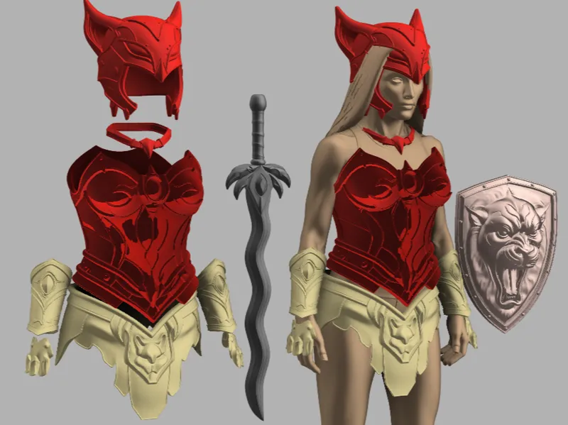 WEARABLE COSPLAY Catra Battle Armor & Armory Set