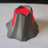 Diorama de volcan en éruption avec lave lumineuse — photo 2