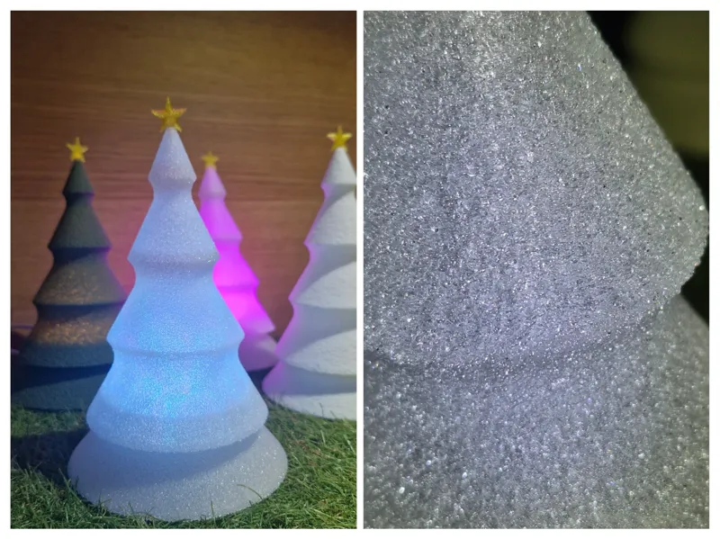Frosty Christmas Tree, various light sources