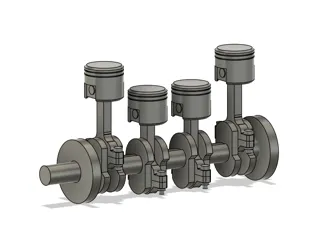 Inline 4 Engine Crankshaft Modle.