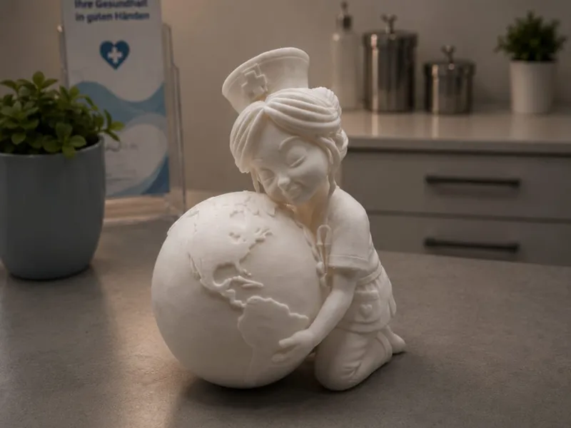 Nurse healing (around) the World Desk DECOR