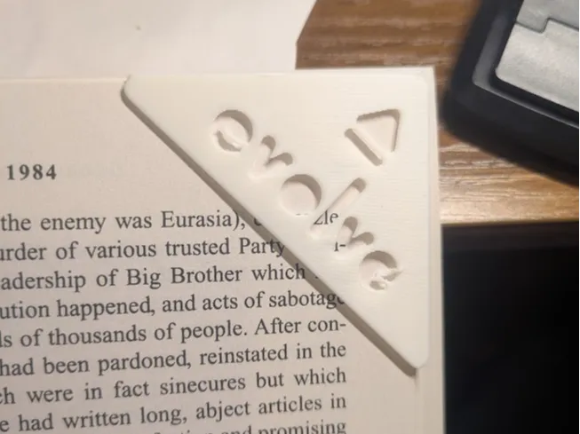 "Evolve" corner bookmark
