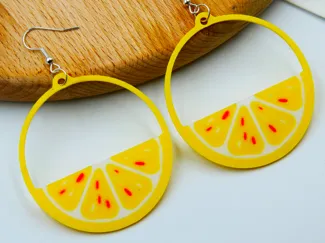 Lemon Earrings Citrus Fruit Jewelry for Printing