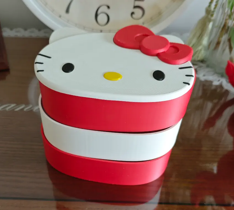Miniatura 2 do modelo 3D HelloKitty首饰盒 可旋转多层收纳盒 KT猫  桌面收纳盒 糖果零食收纳盒 饰品盒子 