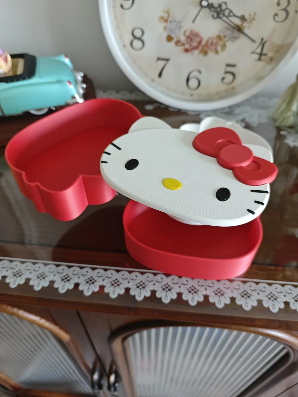 Hello Kitty jewelry box, rotatable multi-layer storage box, KT cat ...